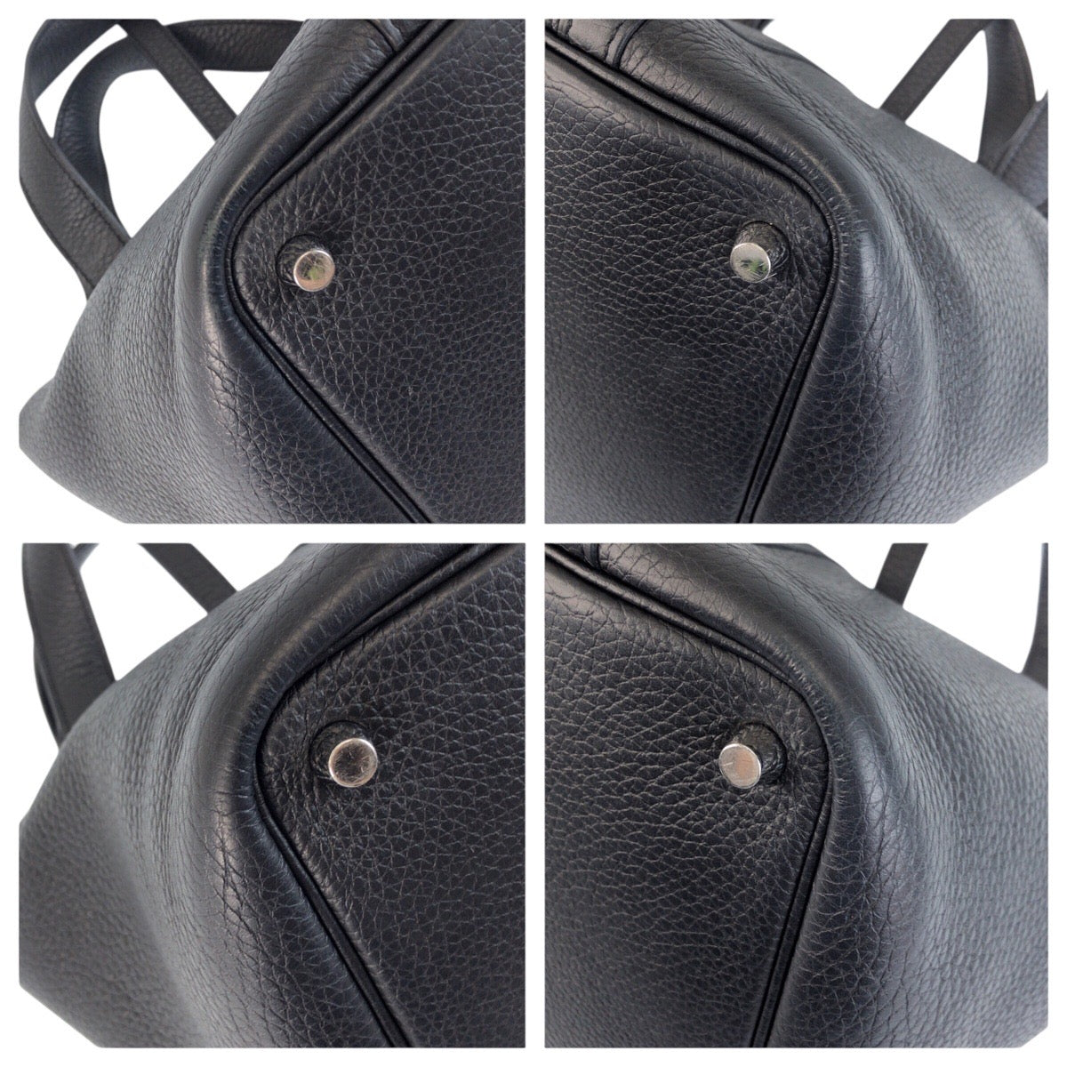 22087
HERMES エルメス ピコタンロックPM ノワール ブラック シルバー金具 トリヨンクレマンス ハンドバッグ トートバッグ U刻印 レディース ABP440