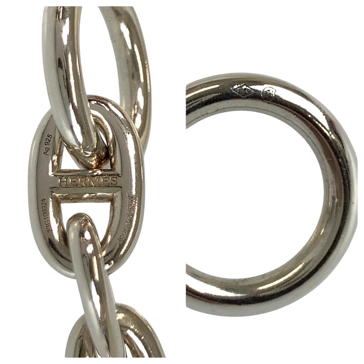 22089
HERMES エルメス シェーヌダンクルMM 16コマ シルバー シルバー925 ブレスレット レディース A250
