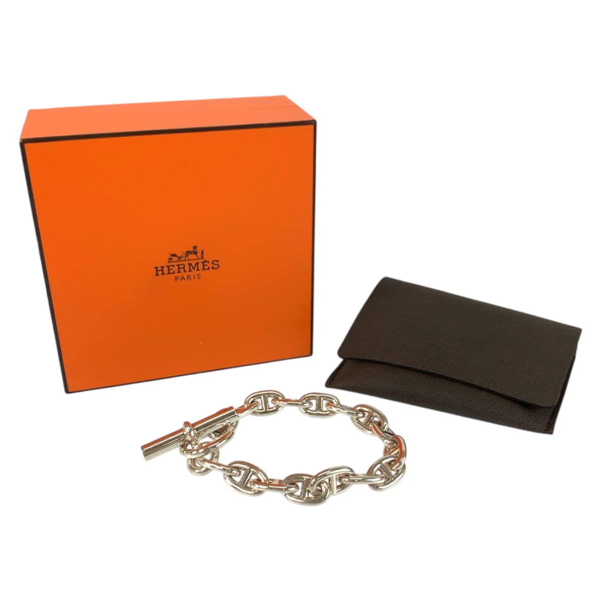 22089
HERMES エルメス シェーヌダンクルMM 16コマ シルバー シルバー925 ブレスレット レディース A250