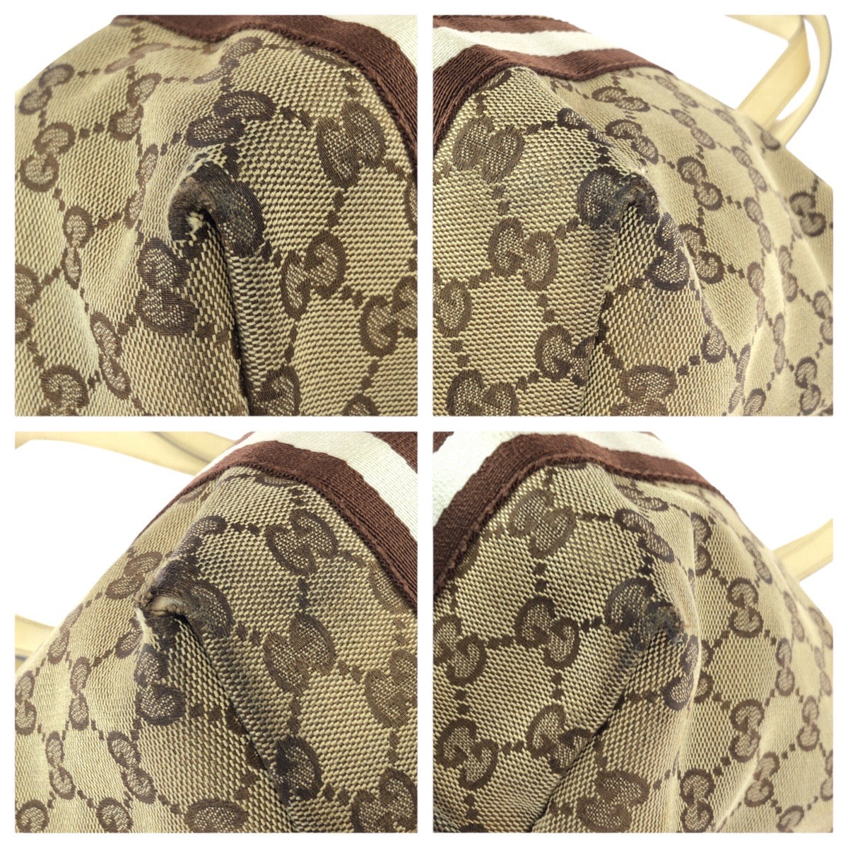 22097
GUCCI グッチ シェリーライン ベージュ ブラウン ゴールド金具 GGキャンバス / レザー 137396 トートバッグ ショルダーバッグ レディース AB23