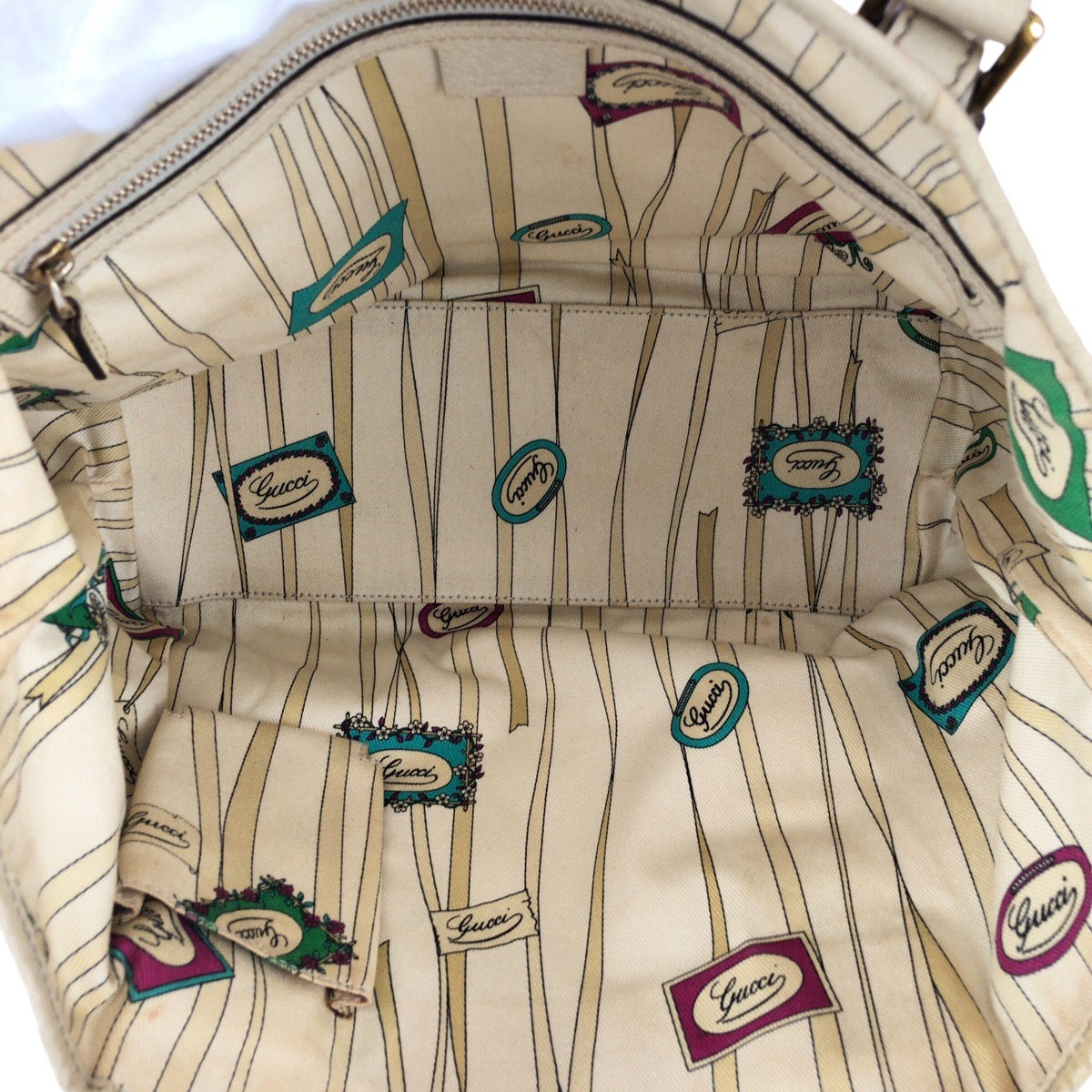 22097
GUCCI グッチ シェリーライン ベージュ ブラウン ゴールド金具 GGキャンバス / レザー 137396 トートバッグ ショルダーバッグ レディース AB23