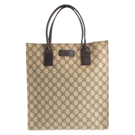 22098
GUCCI グッチ ベージュ ブラウン シルバー金具 GGスプリームキャンバス / レザー 91249 トートバッグ ハンドバッグ レディース AB21
