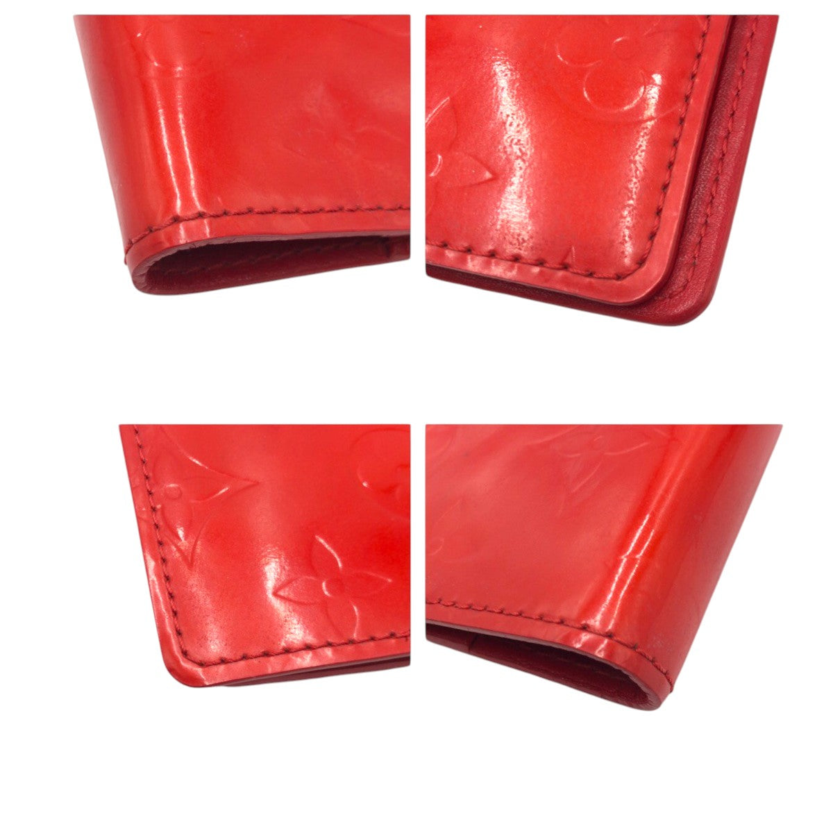 22104
LOUIS VUITTON ルイヴィトン モノグラム ヴェルニ アジェンダPM レッド ゴールド金具 パテントレザー R2101F 手帳カバー レディース AB4