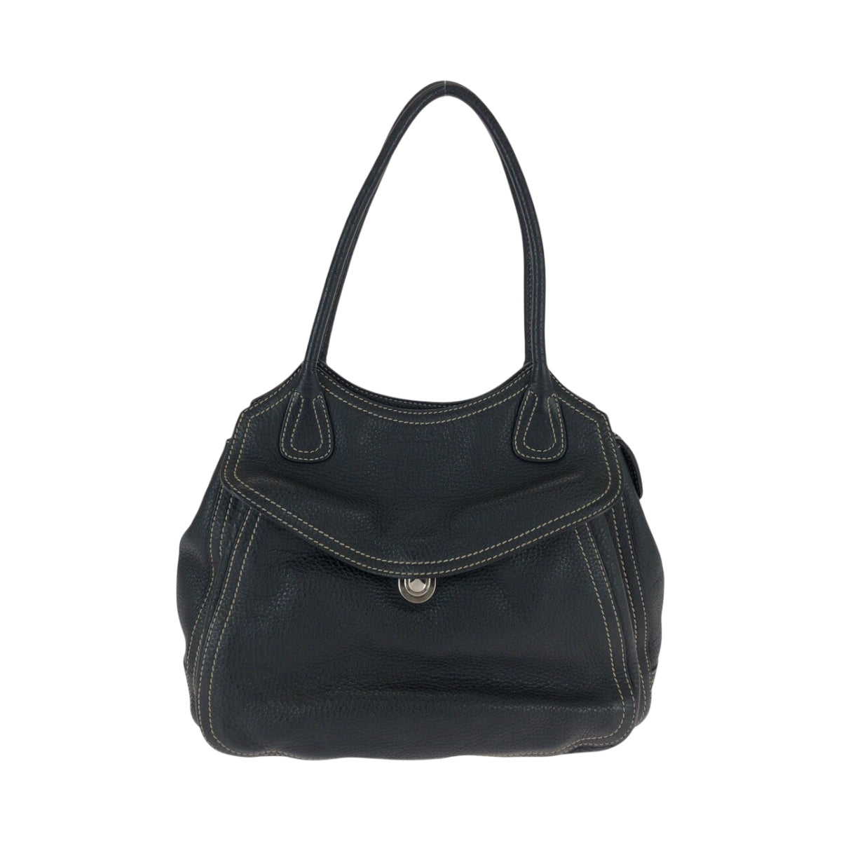 22108
PRADA プラダ ロゴ ブラック 黒 シルバー金具 カーフ ショルダーバッグ トートバッグ レディース AB28