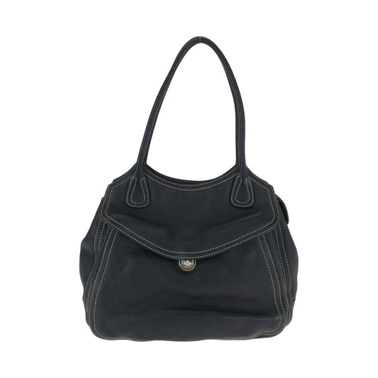 22108
PRADA プラダ ロゴ ブラック 黒 シルバー金具 カーフ ショルダーバッグ トートバッグ レディース AB28
