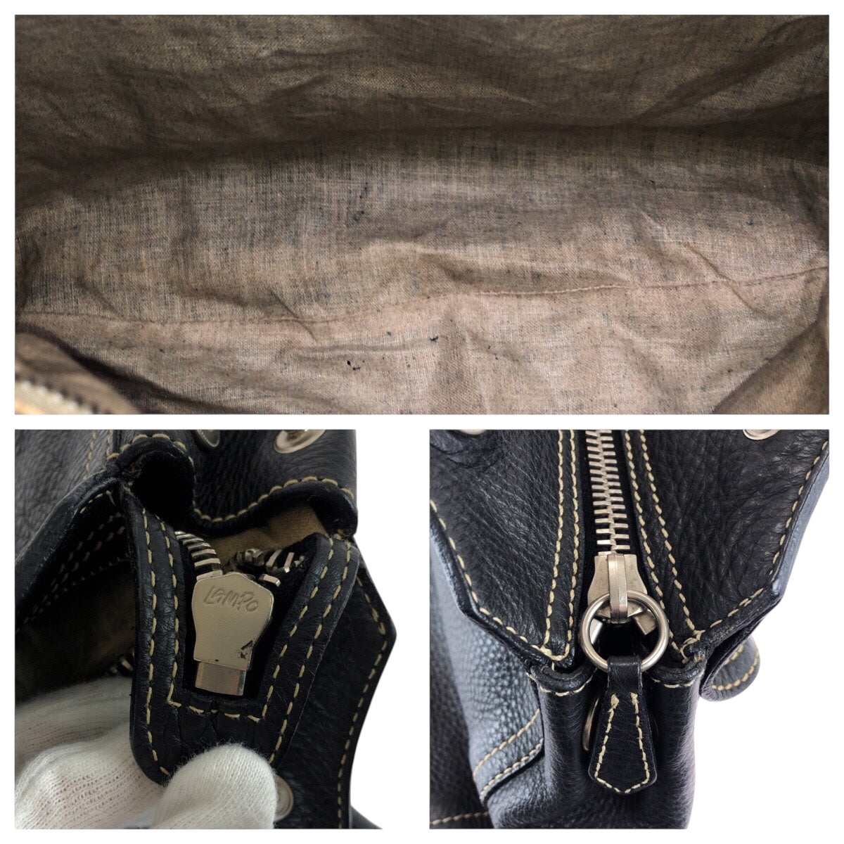 22108
PRADA プラダ ロゴ ブラック 黒 シルバー金具 カーフ ショルダーバッグ トートバッグ レディース AB28