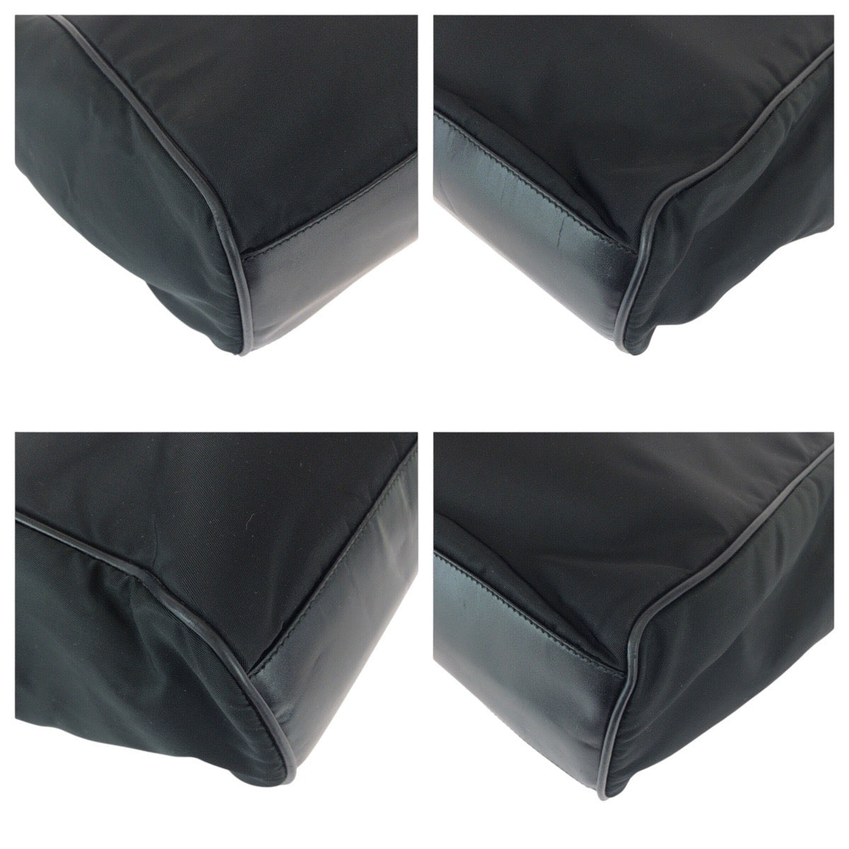 22109
PRADA プラダ テスート 三角ロゴプレート ブラック 黒 ゴールド金具 ナイロン ショルダーバッグ トートバッグ レディース A42