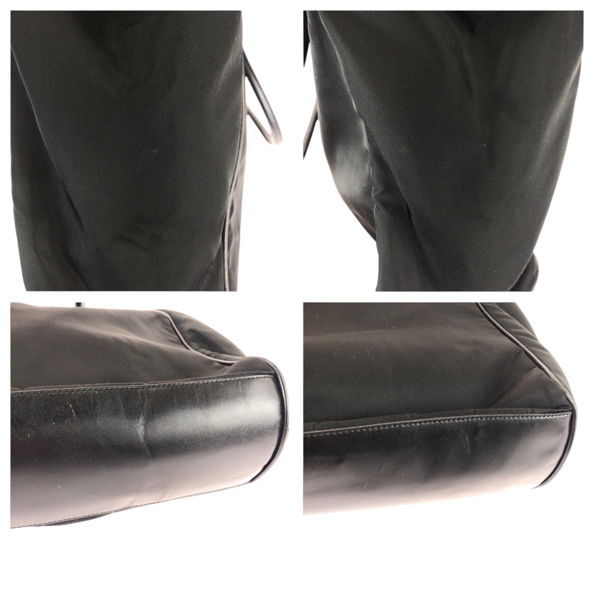 22109
PRADA プラダ テスート 三角ロゴプレート ブラック 黒 ゴールド金具 ナイロン ショルダーバッグ トートバッグ レディース A42