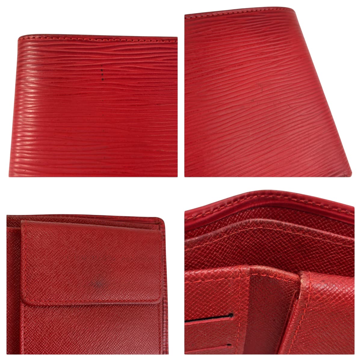 22113
LOUIS VUITTON ルイヴィトン エピ ポルト ビエ カルト クレディ モネ レッド レザー M63547 折財布 コンパクトウォレット メンズ AB5