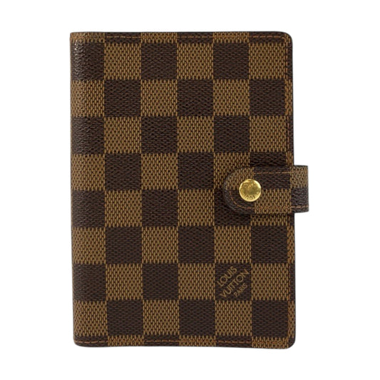 22114
LOUIS VUITTON ルイヴィトン ダミエ アジェンダPM ブラウン ゴールド金具 PVC R20700 手帳カバー レディース ABP14