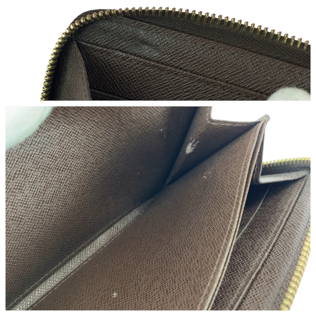 22115
LOUIS VUITTON ルイヴィトン ダミエ ジッピーウォレット ブラウン ゴールド金具 PVC N60015 長財布 ラウンドファスナー メンズ ABP23