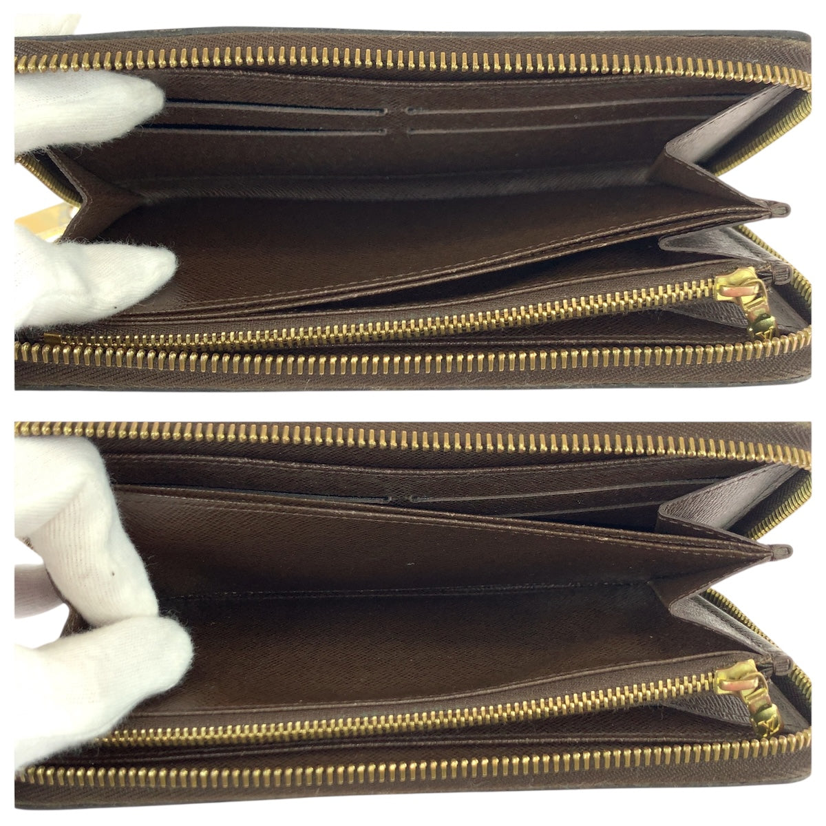 22115
LOUIS VUITTON ルイヴィトン ダミエ ジッピーウォレット ブラウン ゴールド金具 PVC N60015 長財布 ラウンドファスナー メンズ ABP23