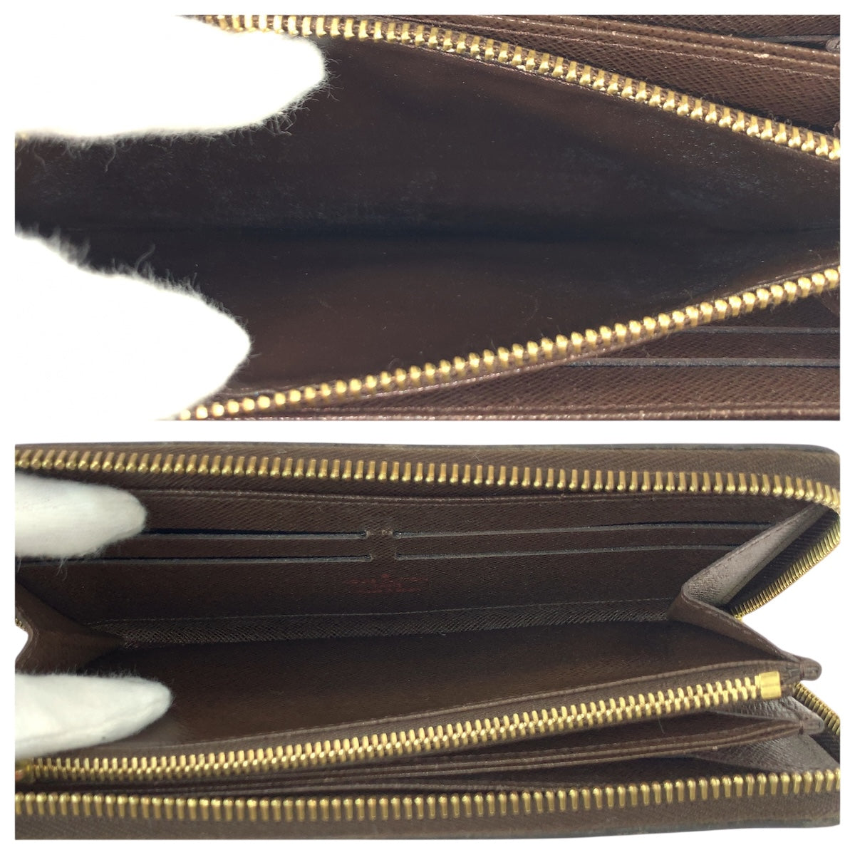 22115
LOUIS VUITTON ルイヴィトン ダミエ ジッピーウォレット ブラウン ゴールド金具 PVC N60015 長財布 ラウンドファスナー メンズ ABP23