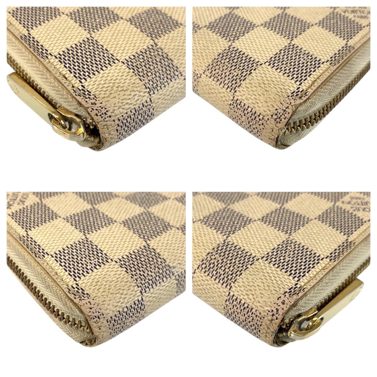 22116
LOUIS VUITTON ルイヴィトン ダミエアズール ジッピー ウォレット ホワイト グレー ゴールド金具 PVC N60019 長財布 ロングウォレット レディース AB16