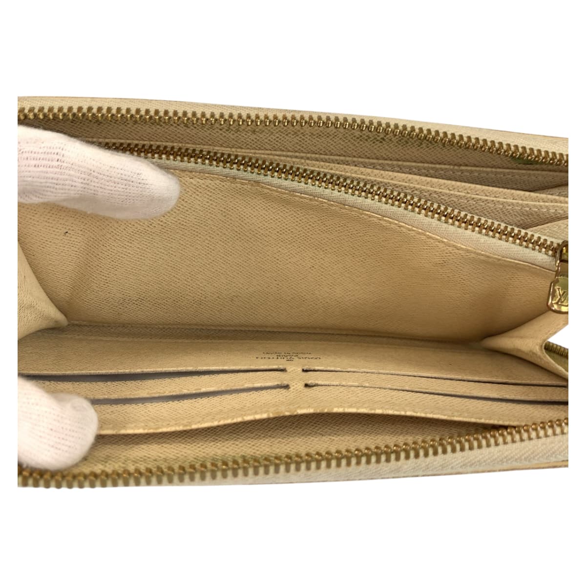 22116
LOUIS VUITTON ルイヴィトン ダミエアズール ジッピー ウォレット ホワイト グレー ゴールド金具 PVC N60019 長財布 ロングウォレット レディース AB16