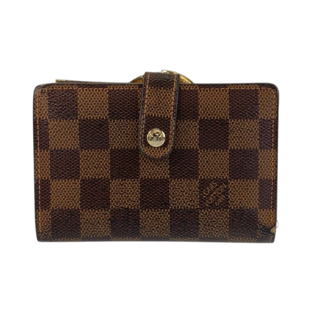 22117
LOUIS VUITTON ルイヴィトン ダミエ ポルトモネ ヴィエノワ ブラウン ゴールド金具 PVC N61664 折財布 コンパクトウォレット レディース AB15