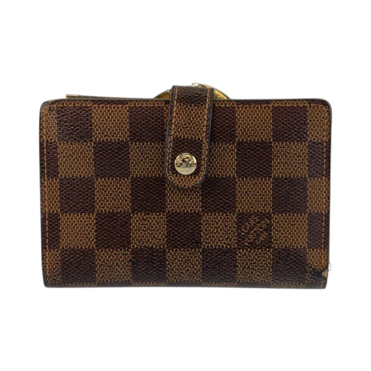 22117
LOUIS VUITTON ルイヴィトン ダミエ ポルトモネ ヴィエノワ ブラウン ゴールド金具 PVC N61664 折財布 コンパクトウォレット レディース AB15