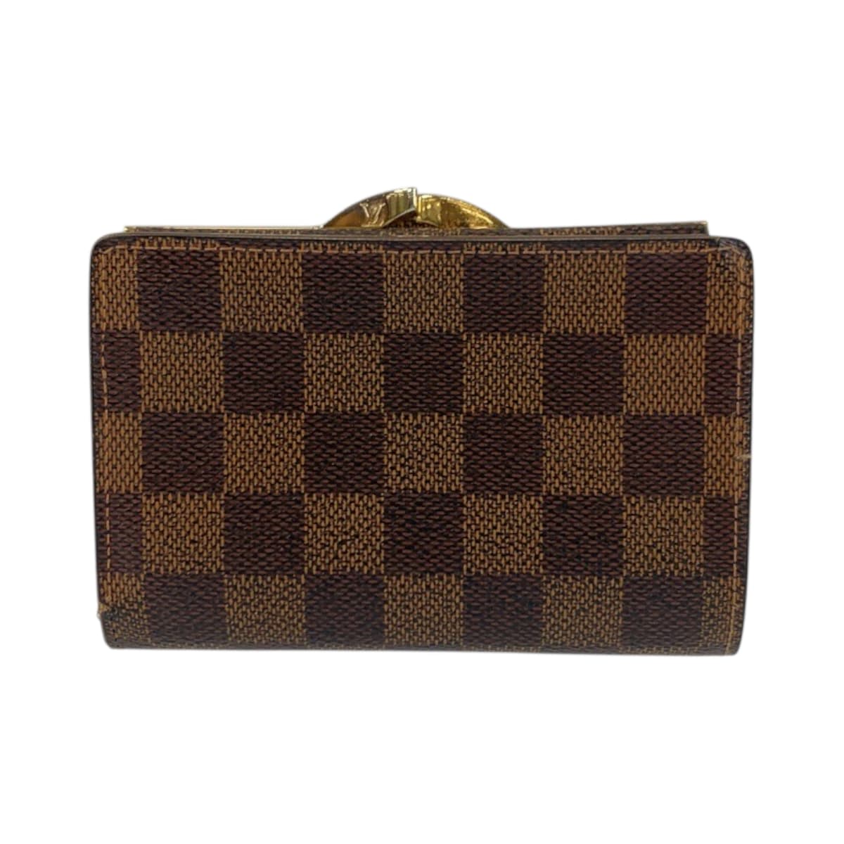 22117
LOUIS VUITTON ルイヴィトン ダミエ ポルトモネ ヴィエノワ ブラウン ゴールド金具 PVC N61664 折財布 コンパクトウォレット レディース AB15