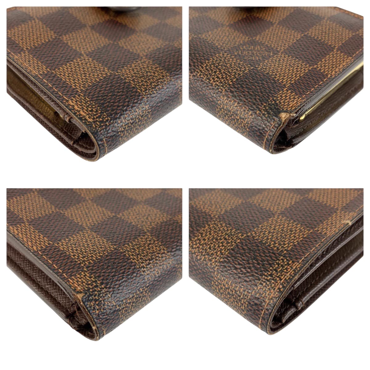 22117
LOUIS VUITTON ルイヴィトン ダミエ ポルトモネ ヴィエノワ ブラウン ゴールド金具 PVC N61664 折財布 コンパクトウォレット レディース AB15