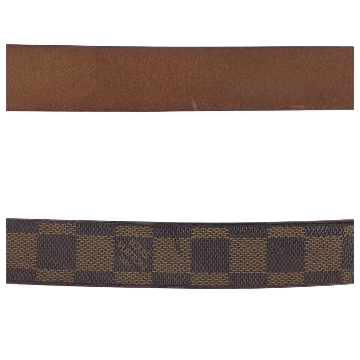 22118
LOUIS VUITTON ルイヴィトン ダミエ サンチュール キャレ 94cm ブラウン シルバー金具 PVC M6802 ベルト メンズ AB15