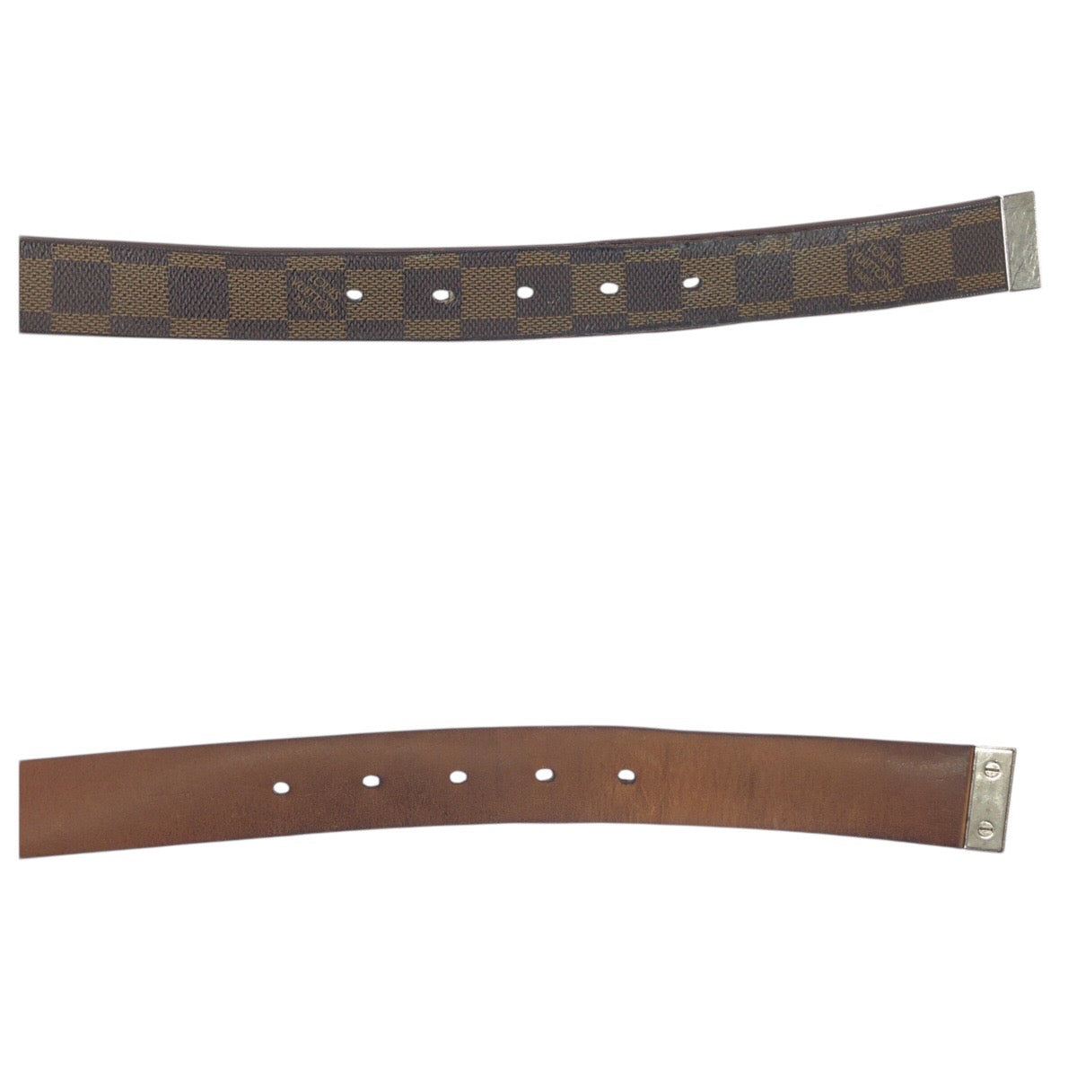 22118
LOUIS VUITTON ルイヴィトン ダミエ サンチュール キャレ 94cm ブラウン シルバー金具 PVC M6802 ベルト メンズ AB15