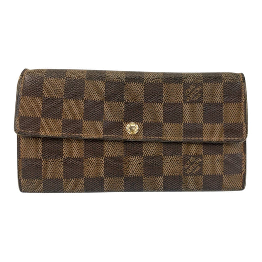 22119
LOUIS VUITTON ルイヴィトン ダミエ ポルトフォイユ サラ ブラウン ゴールド金具 PVC N61734 長財布 ロングウォレット レディース AB14