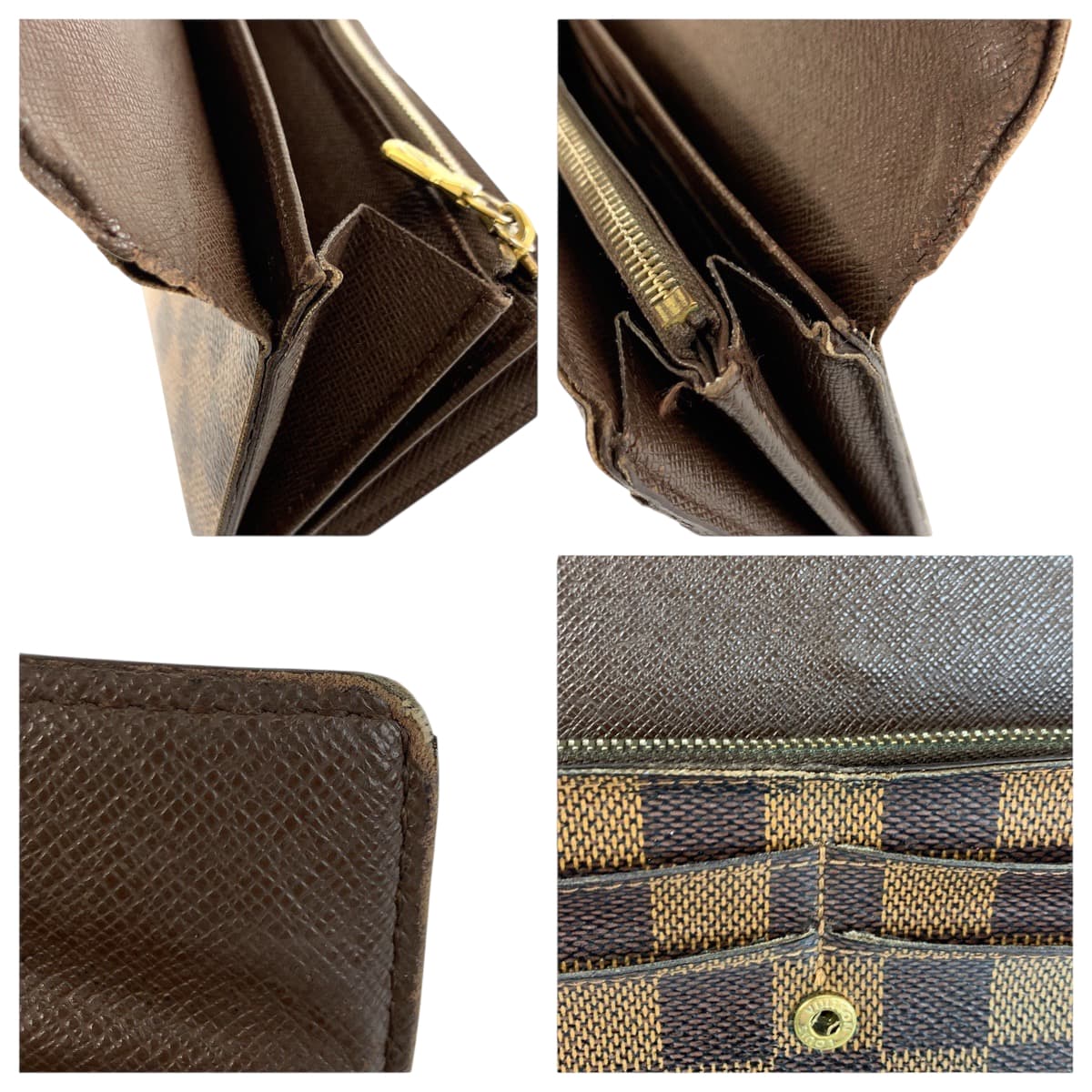 22119
LOUIS VUITTON ルイヴィトン ダミエ ポルトフォイユ サラ ブラウン ゴールド金具 PVC N61734 長財布 ロングウォレット レディース AB14