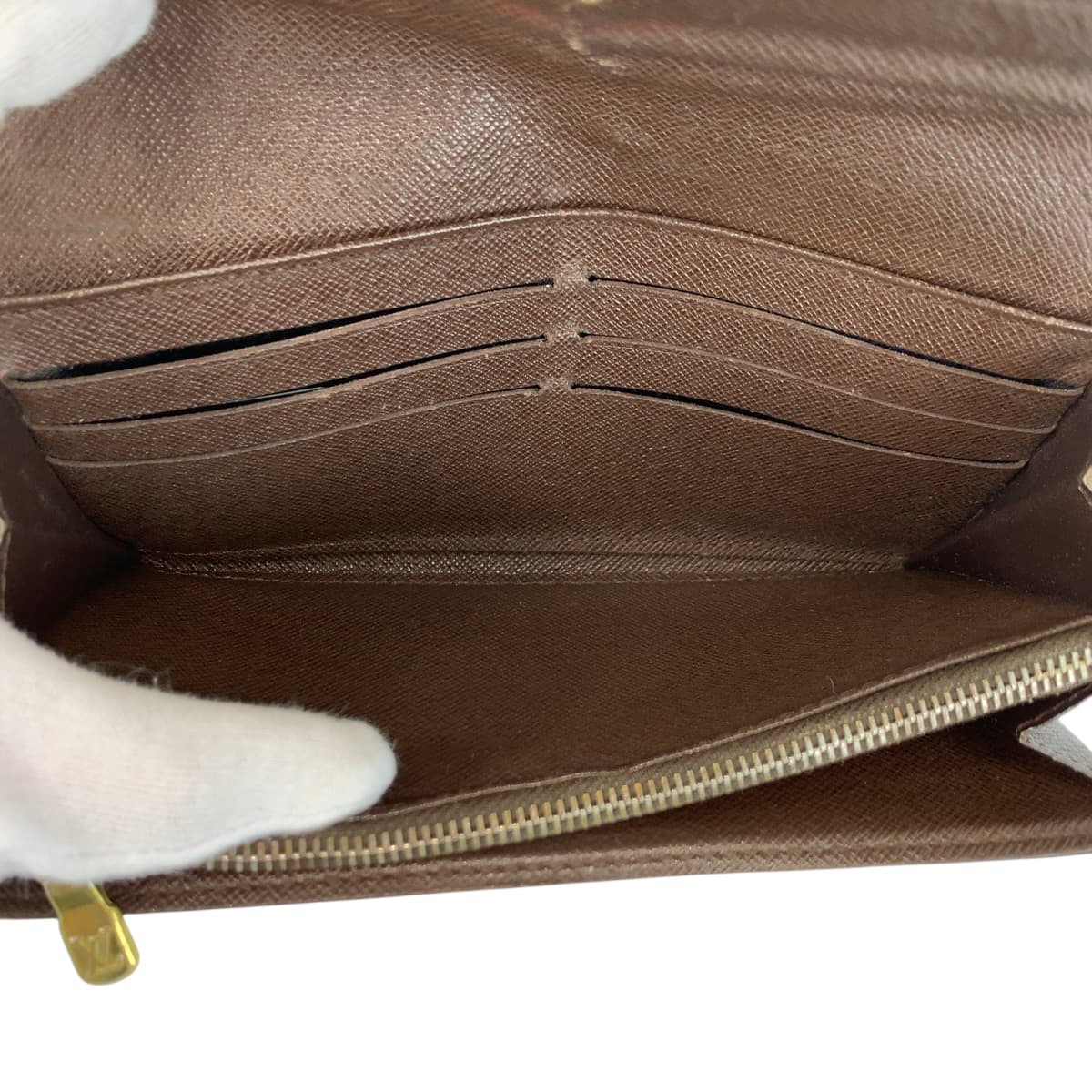 22119
LOUIS VUITTON ルイヴィトン ダミエ ポルトフォイユ サラ ブラウン ゴールド金具 PVC N61734 長財布 ロングウォレット レディース AB14