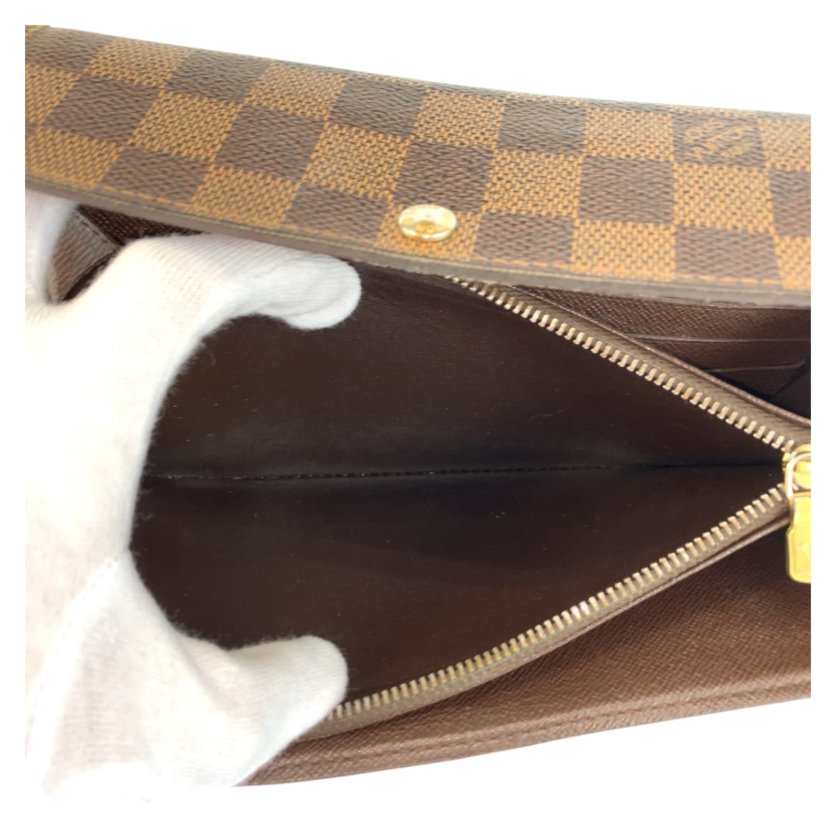 22119
LOUIS VUITTON ルイヴィトン ダミエ ポルトフォイユ サラ ブラウン ゴールド金具 PVC N61734 長財布 ロングウォレット レディース AB14