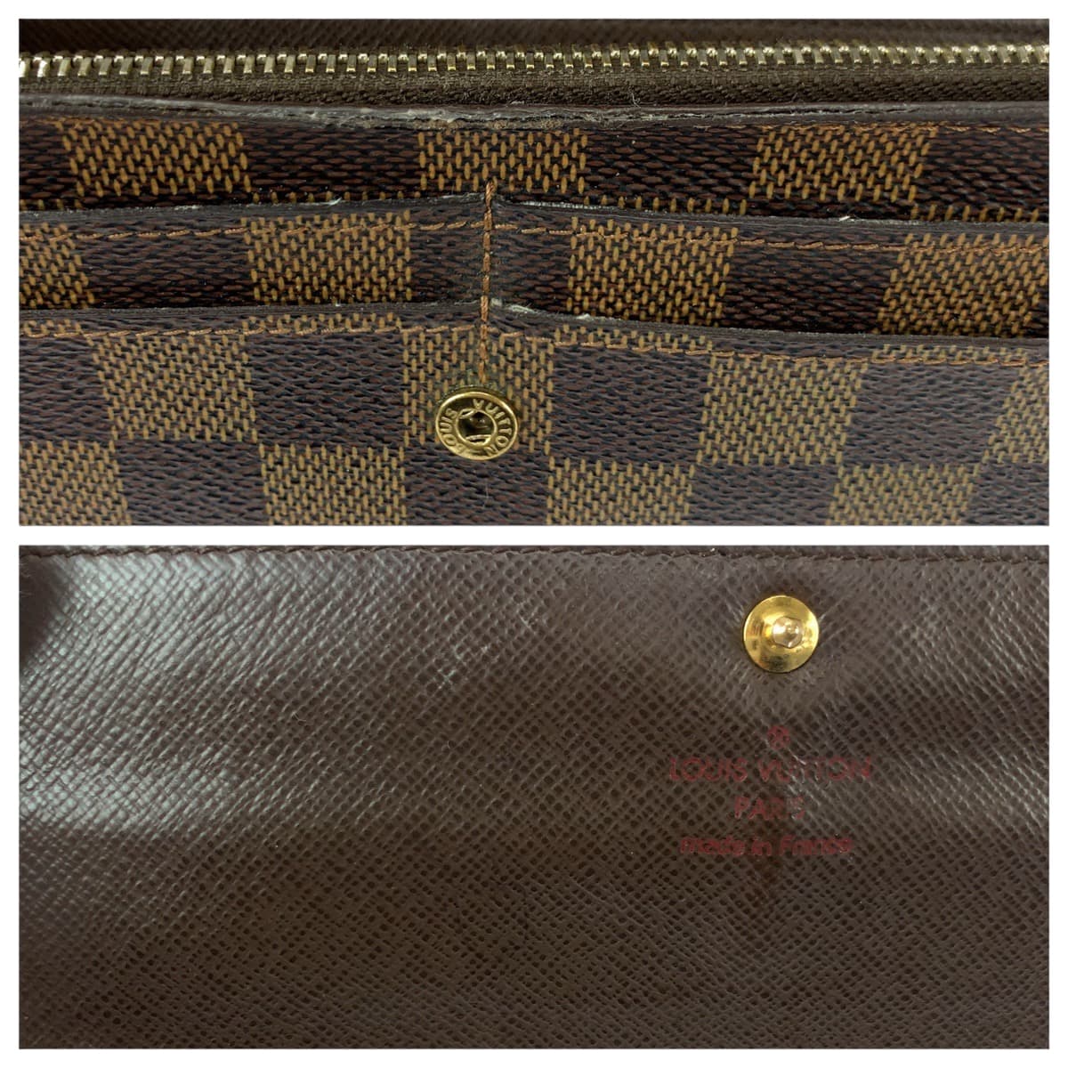 22121
LOUIS VUITTON ルイヴィトン ダミエ ポルトフォイユ サラ ブラウン ゴールド金具 PVC N61734 長財布 ロングウォレット レディース AB14
