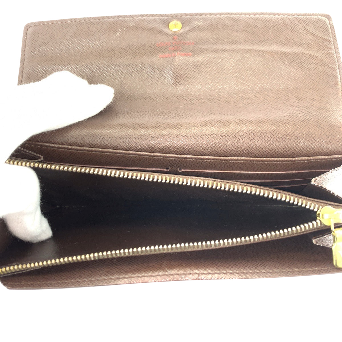 22121
LOUIS VUITTON ルイヴィトン ダミエ ポルトフォイユ サラ ブラウン ゴールド金具 PVC N61734 長財布 ロングウォレット レディース AB14