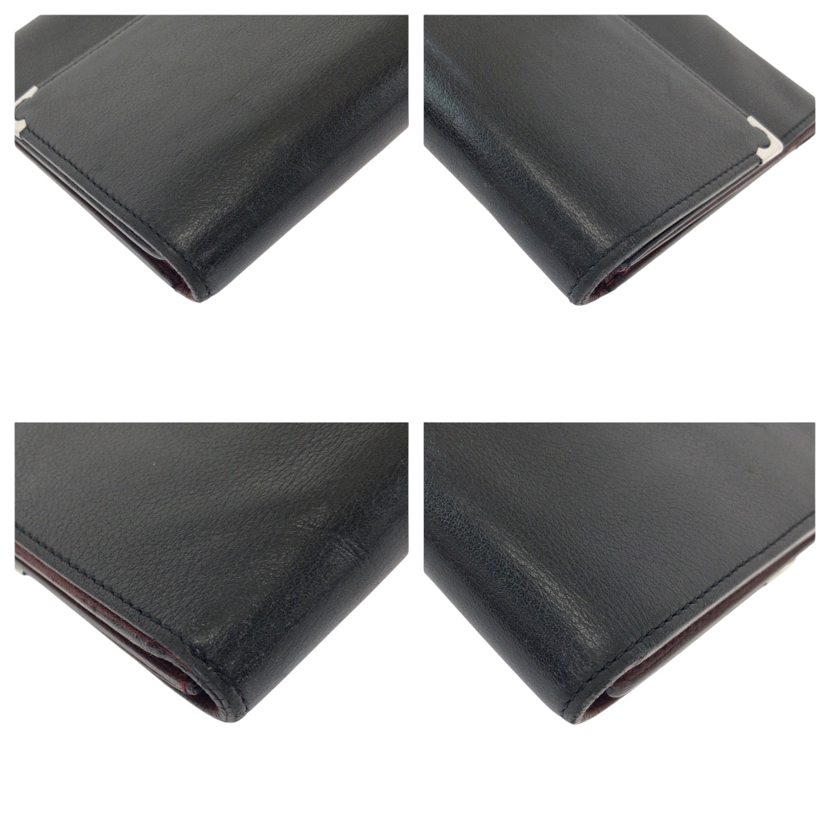 22125
CARTIER カルティエ マストライン ブラック 黒 シルバー金具 レザー 折財布 コンパクトウォレット 男女兼用 レディース ABP21