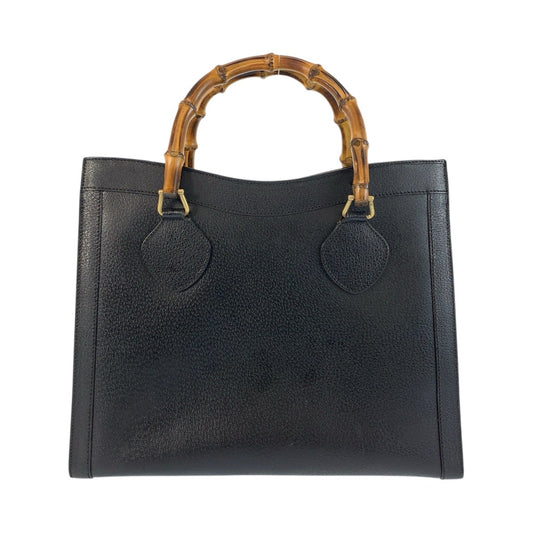22131
GUCCI グッチ バンブー ブラック 黒 ゴールド金具 レザー 002 1095 ハンドバッグ トートバッグ レディース AB36