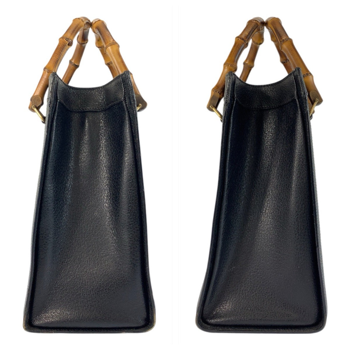 22131
GUCCI グッチ バンブー ブラック 黒 ゴールド金具 レザー 002 1095 ハンドバッグ トートバッグ レディース AB36