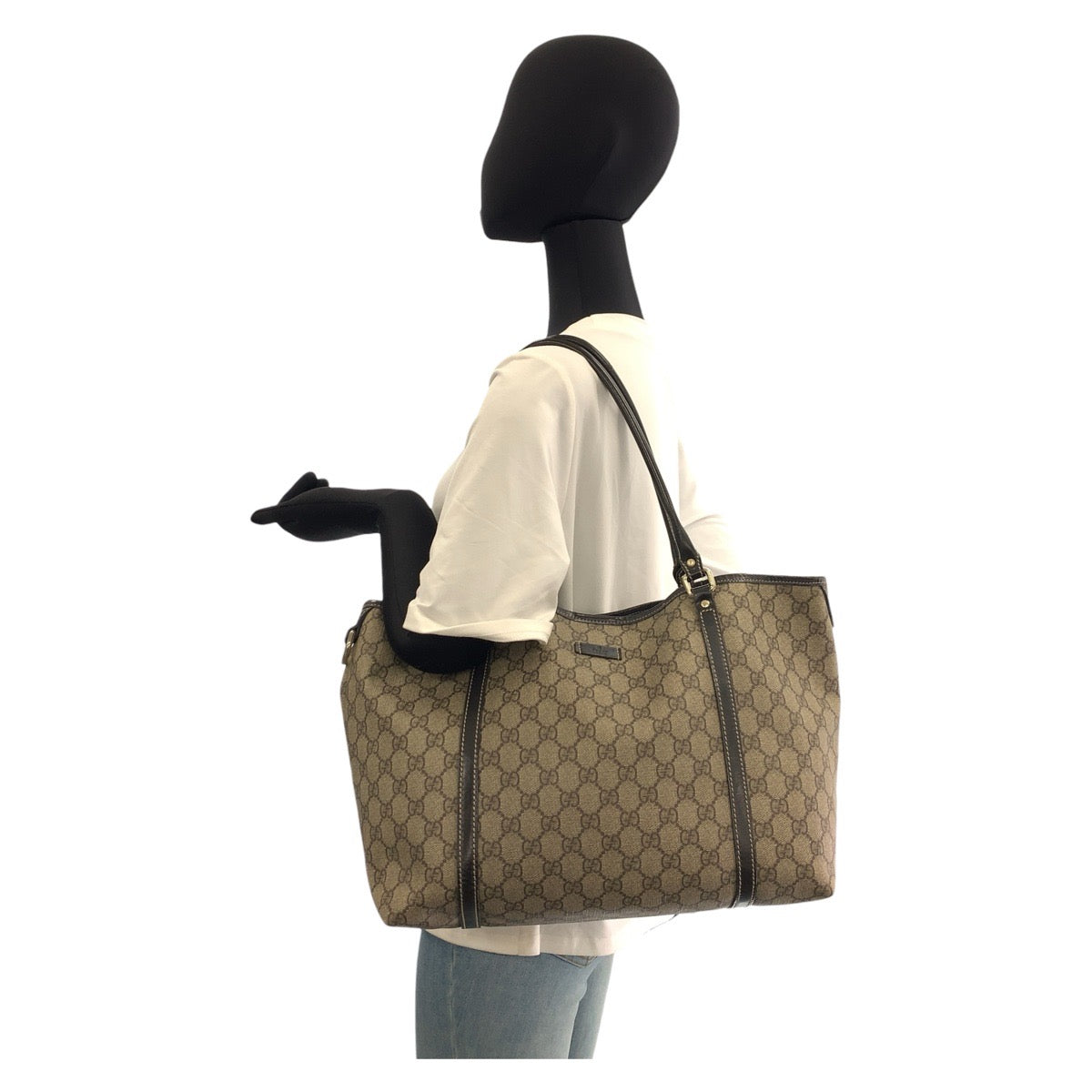 22134
GUCCI グッチ ベージュ ブラウン ゴールド金具 GGスプリームキャンバス 197953 トートバッグ ショルダーバッグ レディース AB24