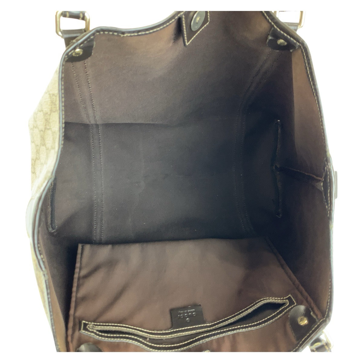 22134
GUCCI グッチ ベージュ ブラウン ゴールド金具 GGスプリームキャンバス 197953 トートバッグ ショルダーバッグ レディース AB24