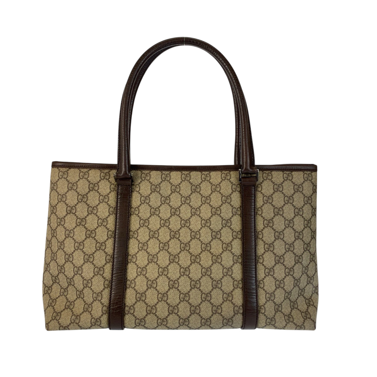 22135
GUCCI グッチ ベージュ ブラウン シルバー金具 GGスプリームキャンバス / レザー 114595 トートバッグ ショルダーバッグ レディース ABP35