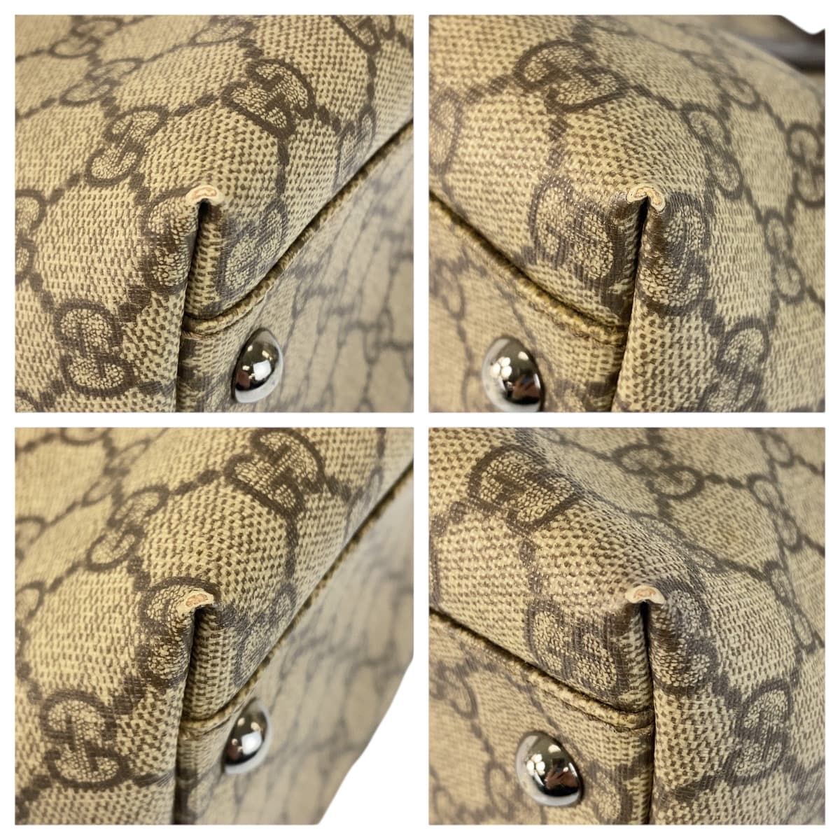 22135
GUCCI グッチ ベージュ ブラウン シルバー金具 GGスプリームキャンバス / レザー 114595 トートバッグ ショルダーバッグ レディース ABP35