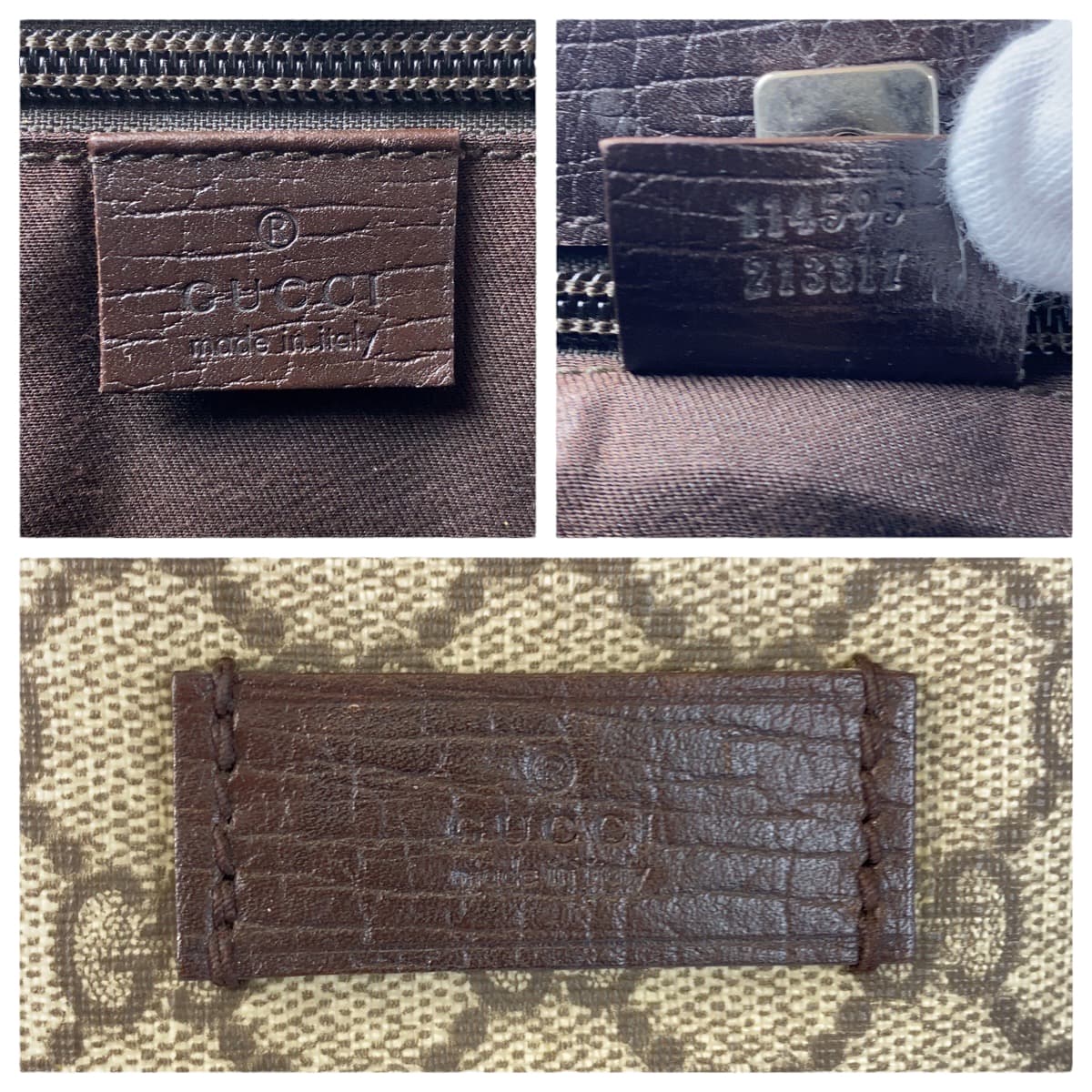 22135
GUCCI グッチ ベージュ ブラウン シルバー金具 GGスプリームキャンバス / レザー 114595 トートバッグ ショルダーバッグ レディース ABP35