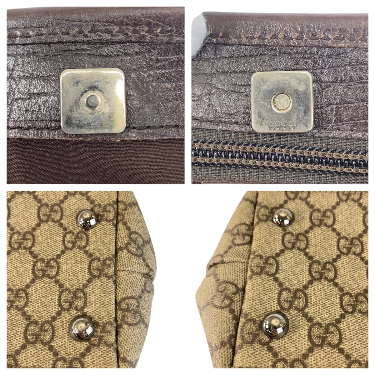 22135
GUCCI グッチ ベージュ ブラウン シルバー金具 GGスプリームキャンバス / レザー 114595 トートバッグ ショルダーバッグ レディース ABP35