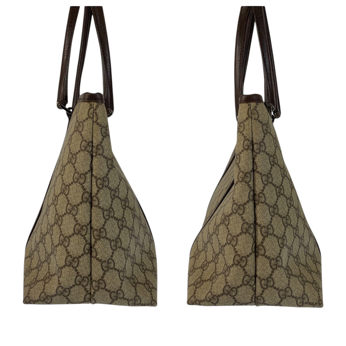 22135
GUCCI グッチ ベージュ ブラウン シルバー金具 GGスプリームキャンバス / レザー 114595 トートバッグ ショルダーバッグ レディース ABP35