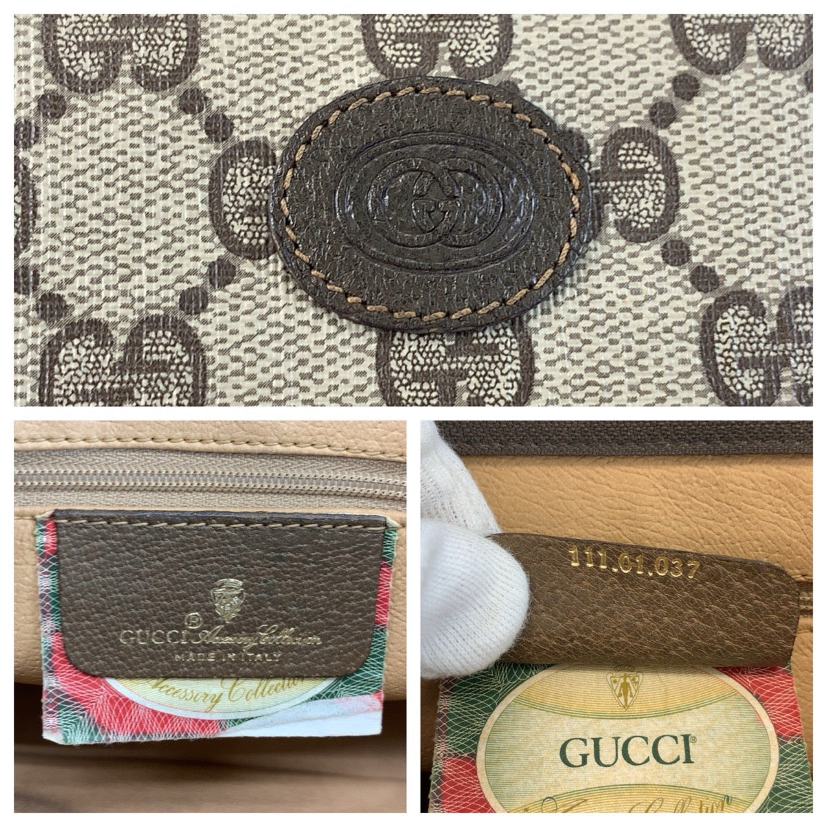 22136
GUCCI グッチ ヴィンテージ ブラウン ベージュ GGスプリームキャンバス / レザー 111 01 037 クラッチバッグ セカンドバッグ メンズ ABP21