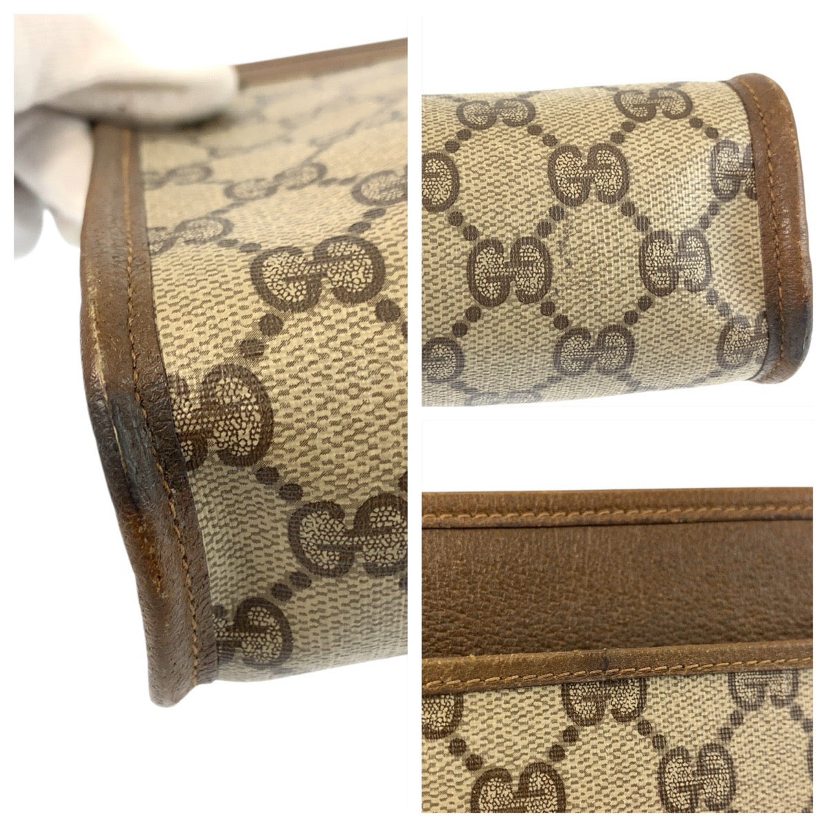 22136
GUCCI グッチ ヴィンテージ ブラウン ベージュ GGスプリームキャンバス / レザー 111 01 037 クラッチバッグ セカンドバッグ メンズ ABP21