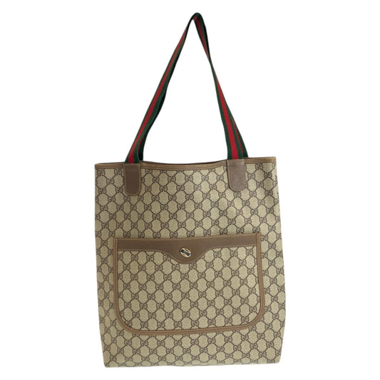 22137
GUCCI グッチ ヴィンテージ オールドグッチ シェリーライン ブラウン ベージュ GGスプリームキャンバス 40.02.003 トートバッグ ショルダーバッグ レディース ABP28