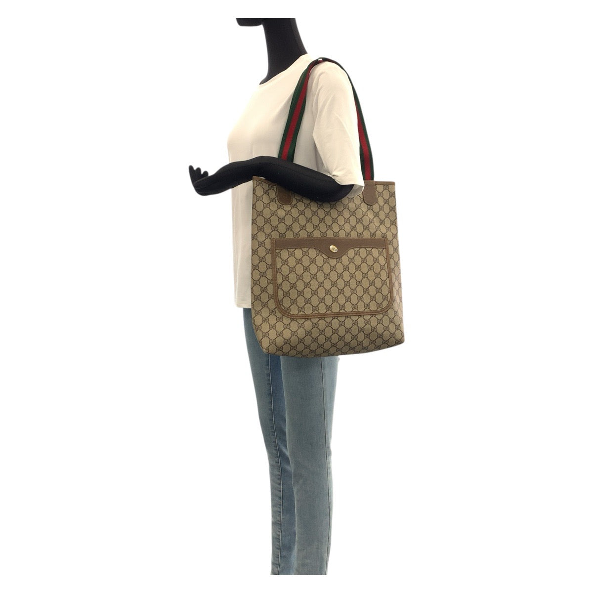 22137
GUCCI グッチ ヴィンテージ オールドグッチ シェリーライン ブラウン ベージュ GGスプリームキャンバス 40.02.003 トートバッグ ショルダーバッグ レディース ABP28