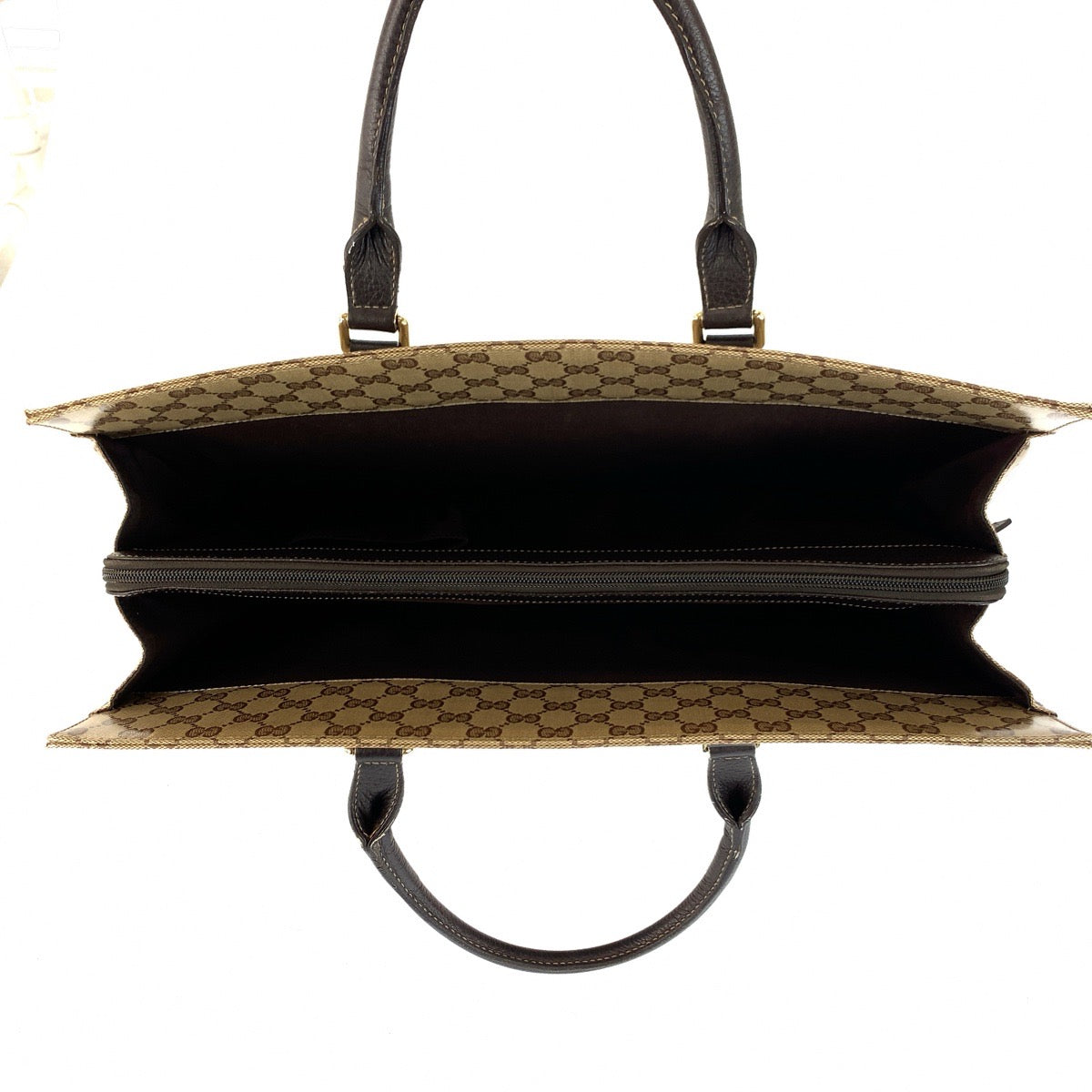 22139
GUCCI グッチ GGクリスタル ベージュ ダークブラウン ゴールド金具 PVC 190630 ビジネスバッグ ブリーフケース メンズ ABP56