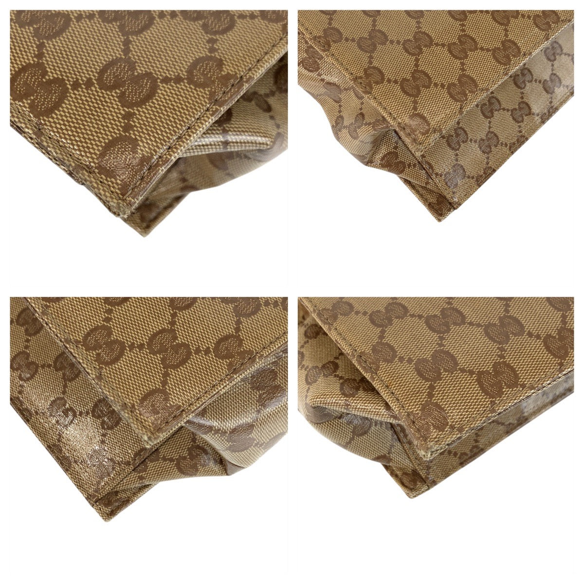 22139
GUCCI グッチ GGクリスタル ベージュ ダークブラウン ゴールド金具 PVC 190630 ビジネスバッグ ブリーフケース メンズ ABP56