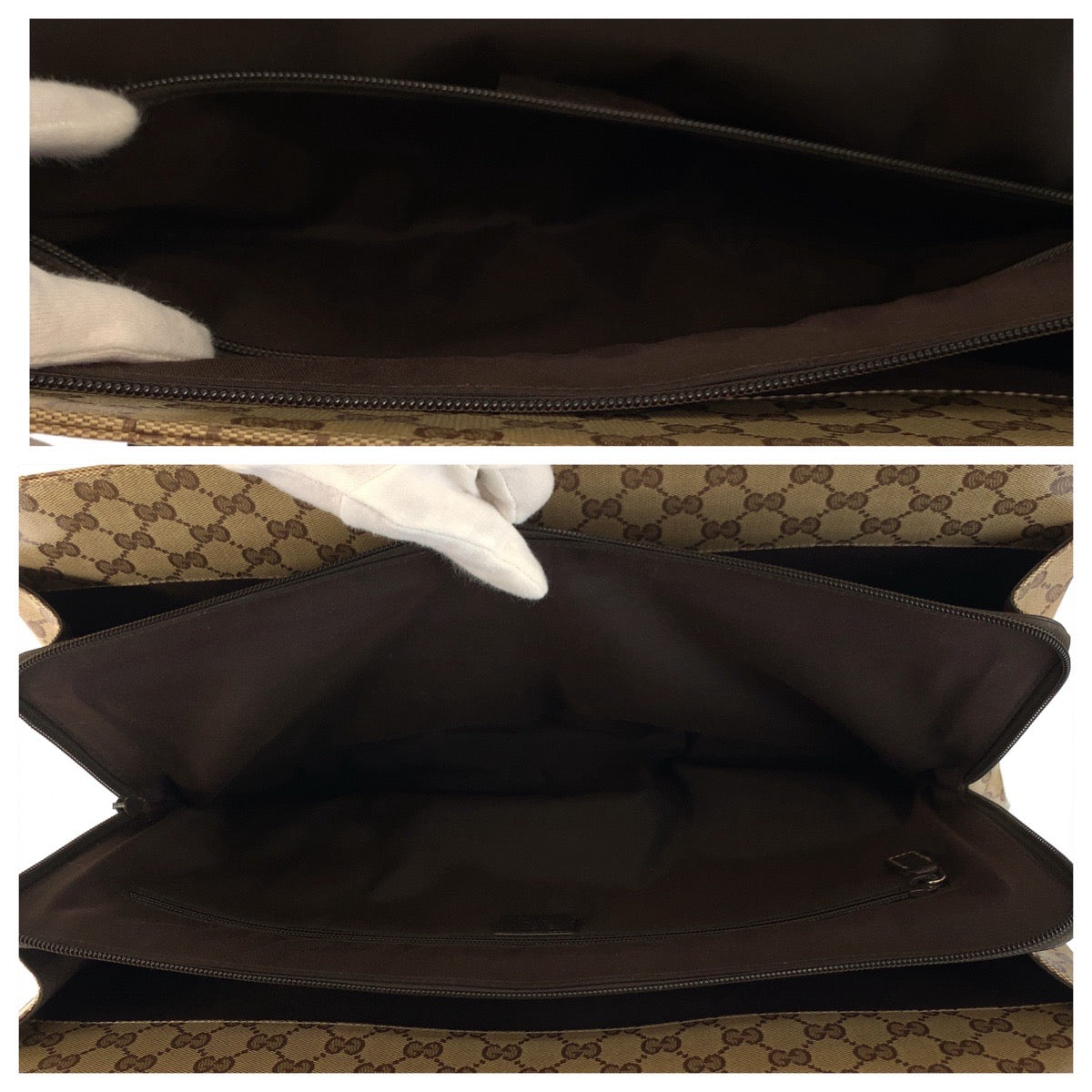 22139
GUCCI グッチ GGクリスタル ベージュ ダークブラウン ゴールド金具 PVC 190630 ビジネスバッグ ブリーフケース メンズ ABP56