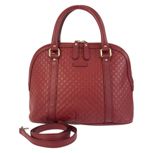 22141
GUCCI グッチ マイクログッチシマ レッド ゴールド金具 レザー 449663 ハンドバッグ ショルダーバッグ 2way レディース ABP56