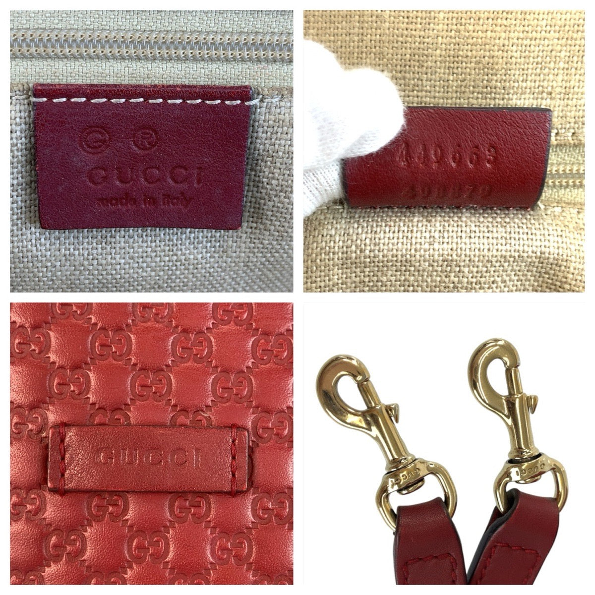 22141
GUCCI グッチ マイクログッチシマ レッド ゴールド金具 レザー 449663 ハンドバッグ ショルダーバッグ 2way レディース ABP56